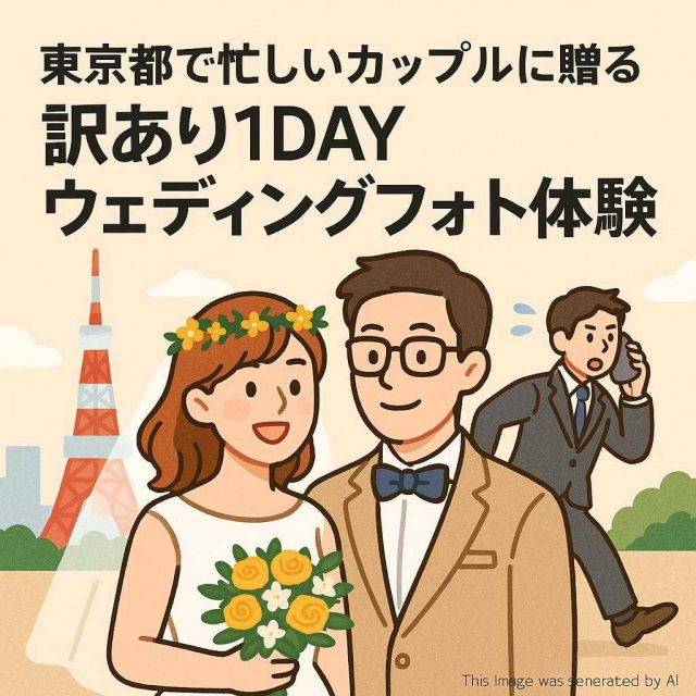 東京都で忙しいカップルに贈る訳あり1DAYウェディングフォト体験
