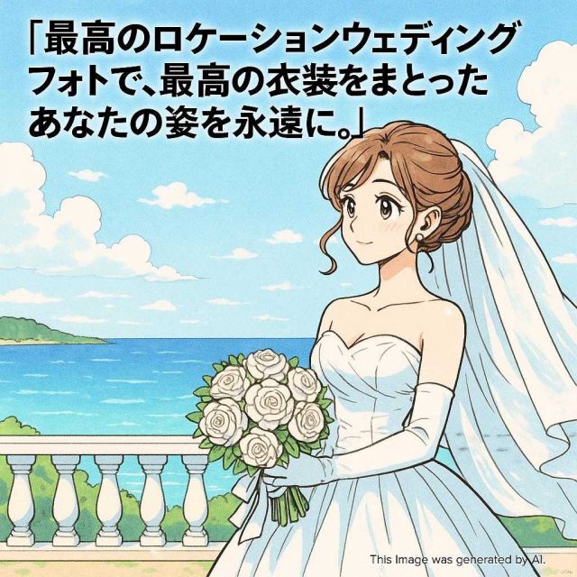 「最高のロケーションウェディングフォトで、最高の衣装をまとったあなたの姿を永遠に。」