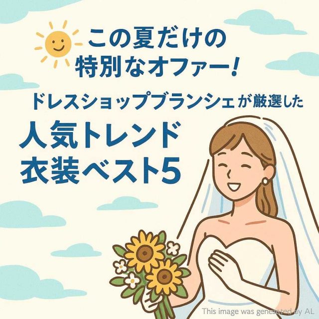 この夏だけの特別なオファー！ドレスショップブランシェが厳選した「人気トレンド衣装ベスト5」