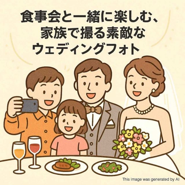食事会と一緒に楽しむ、家族で撮る素敵なウェディングフォト