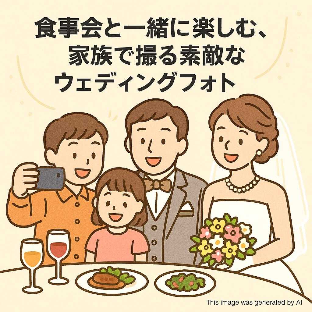 食事会と一緒に楽しむ、家族で撮る素敵なウェディングフォト