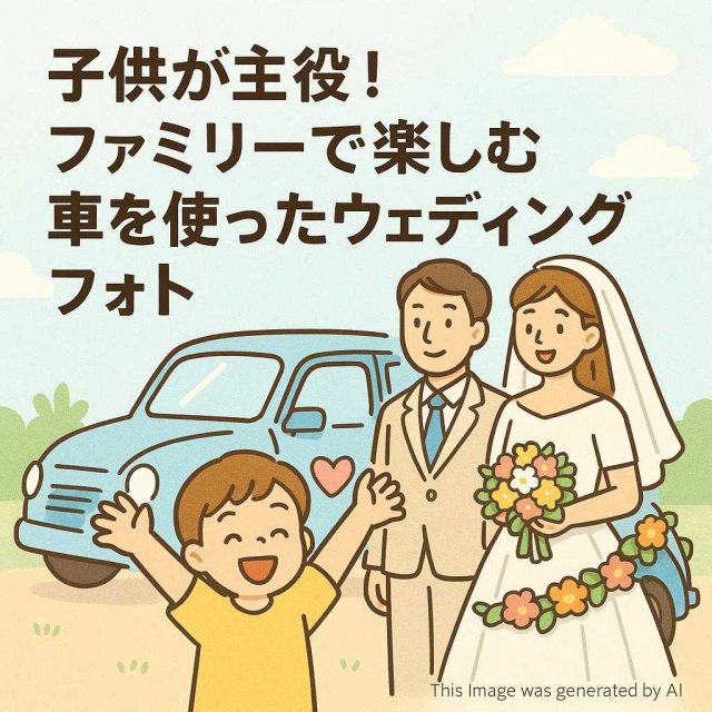 子供が主役！ファミリーで楽しむ車を使ったウェディングフォト