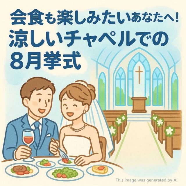 会食も楽しみたいあなたへ！涼しいチャペルでの8月挙式