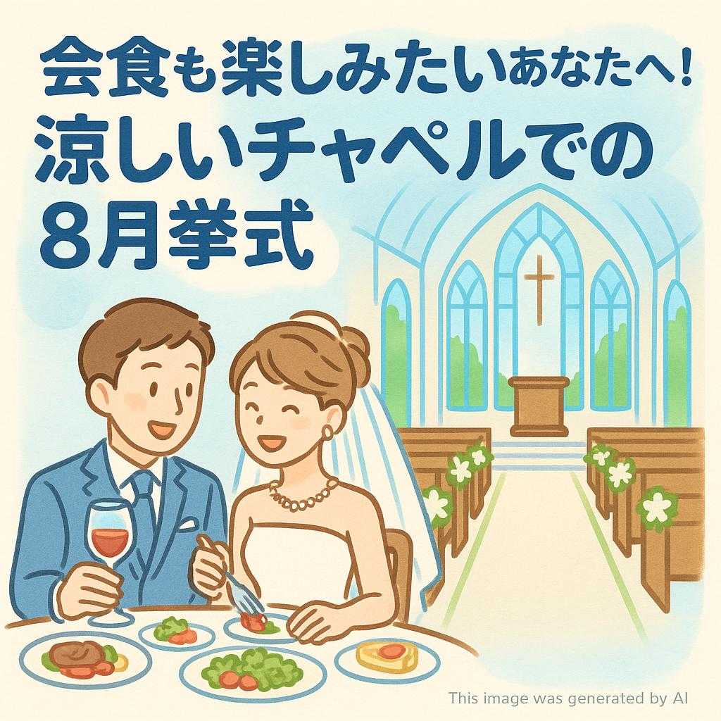 会食も楽しみたいあなたへ！涼しいチャペルでの8月挙式