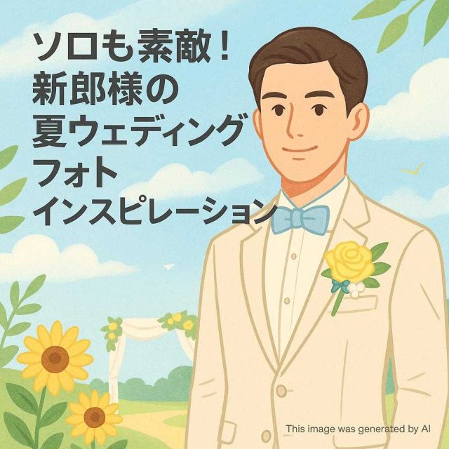 ソロも素敵！新郎様の夏ウェディングフォトインスピレーション