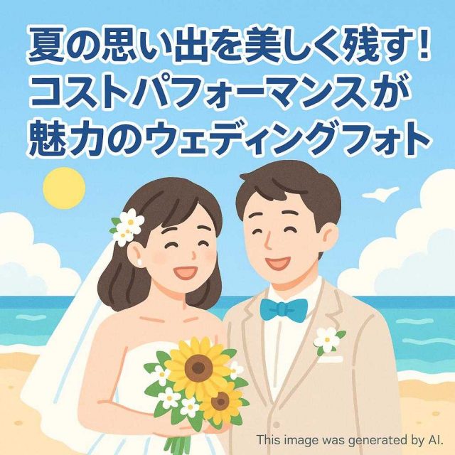 夏の思い出を美しく残す！コストパフォーマンスが魅力のウェディングフォト