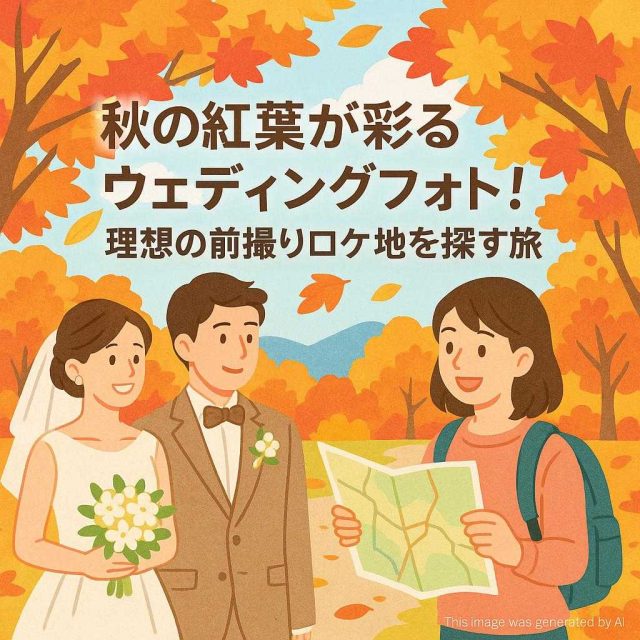 秋の紅葉が彩るウェディングフォト！理想の前撮りロケ地を探す旅
