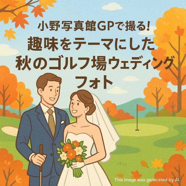 小野写真館GPで撮る！趣味をテーマにした秋のゴルフ場ウェディングフォト
