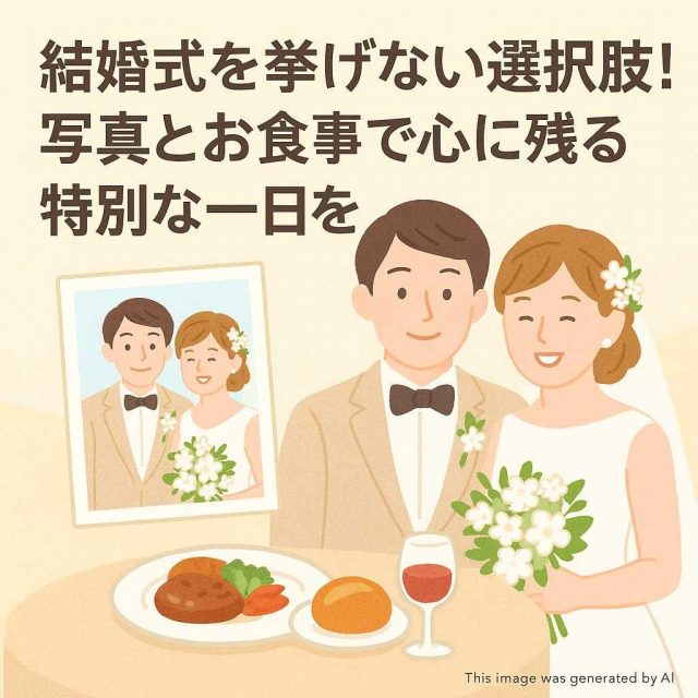 結婚式を挙げない選択肢！写真とお食事で心に残る特別な一日を