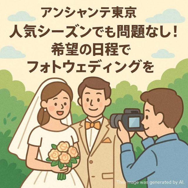 アンシャンテ東京 人気シーズンでも問題なし！希望の日程でフォトウェディングを
