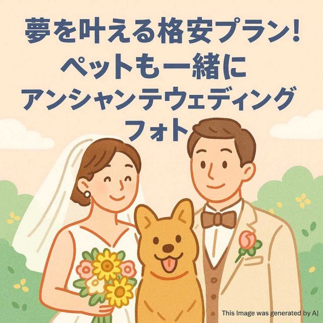 夢を叶える格安プラン! ペットも一緒にアンシャンテウェディングフォト