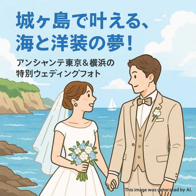 城ヶ島で叶える、海と洋装の夢！アンシャンテ東京＆横浜の特別ウェディングフォト