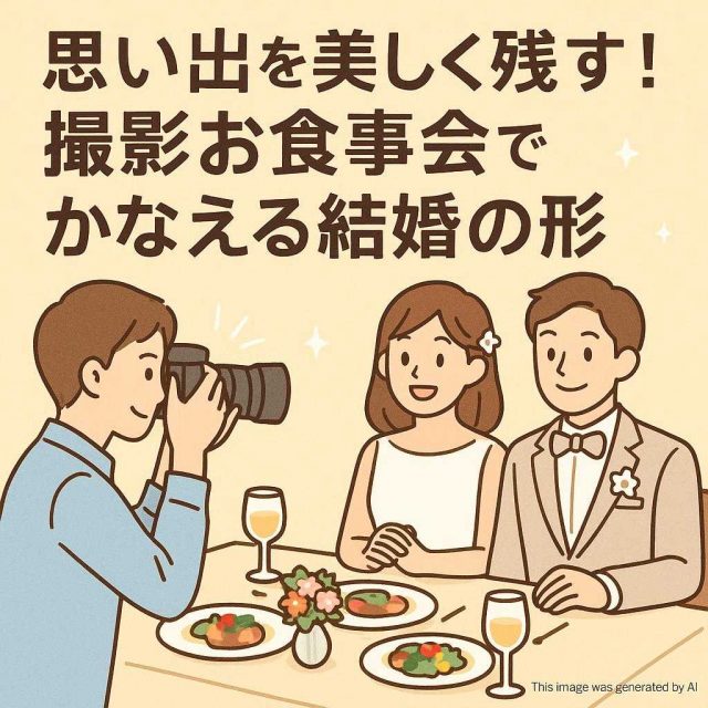 思い出を美しく残す！撮影お食事会でかなえる結婚の形