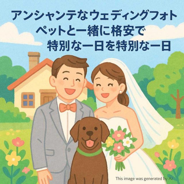 アンシャンテなウェディングフォト: ペットと一緒に格安コテージで特別な一日を