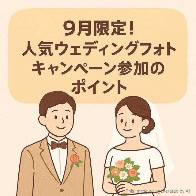 9月限定！人気ウェディングフォトキャンペーン参加のポイント