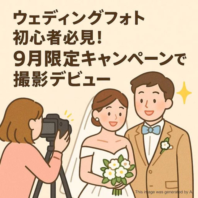 ウェディングフォト初心者必見！9月限定キャンペーンで撮影デビュー