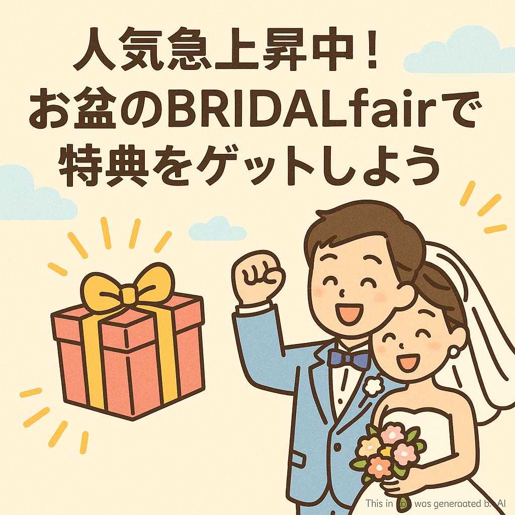 人気急上昇中！お盆のBRIDALfairで特典をゲットしよう