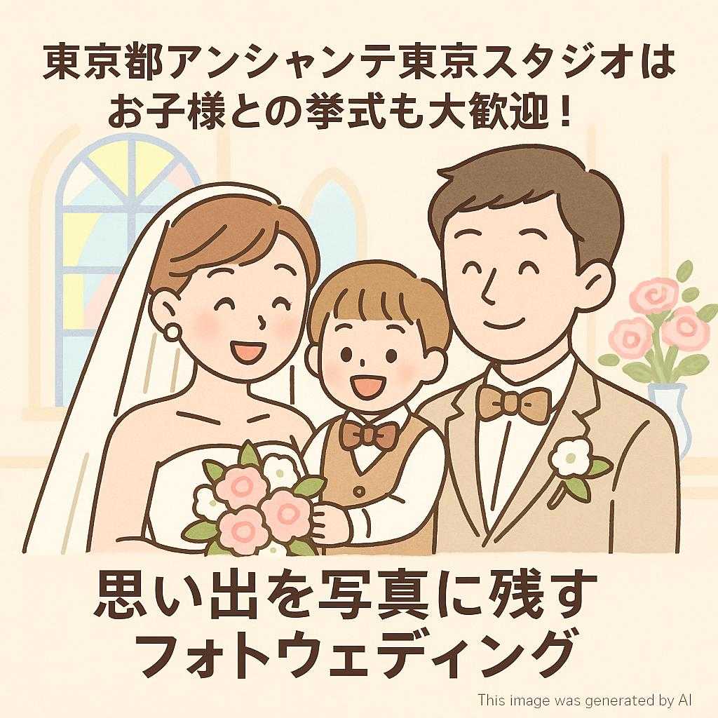 東京都アンシャンテ東京スタジオはお子様との挙式も大歓迎！思い出を写真に残すフォトウェディング