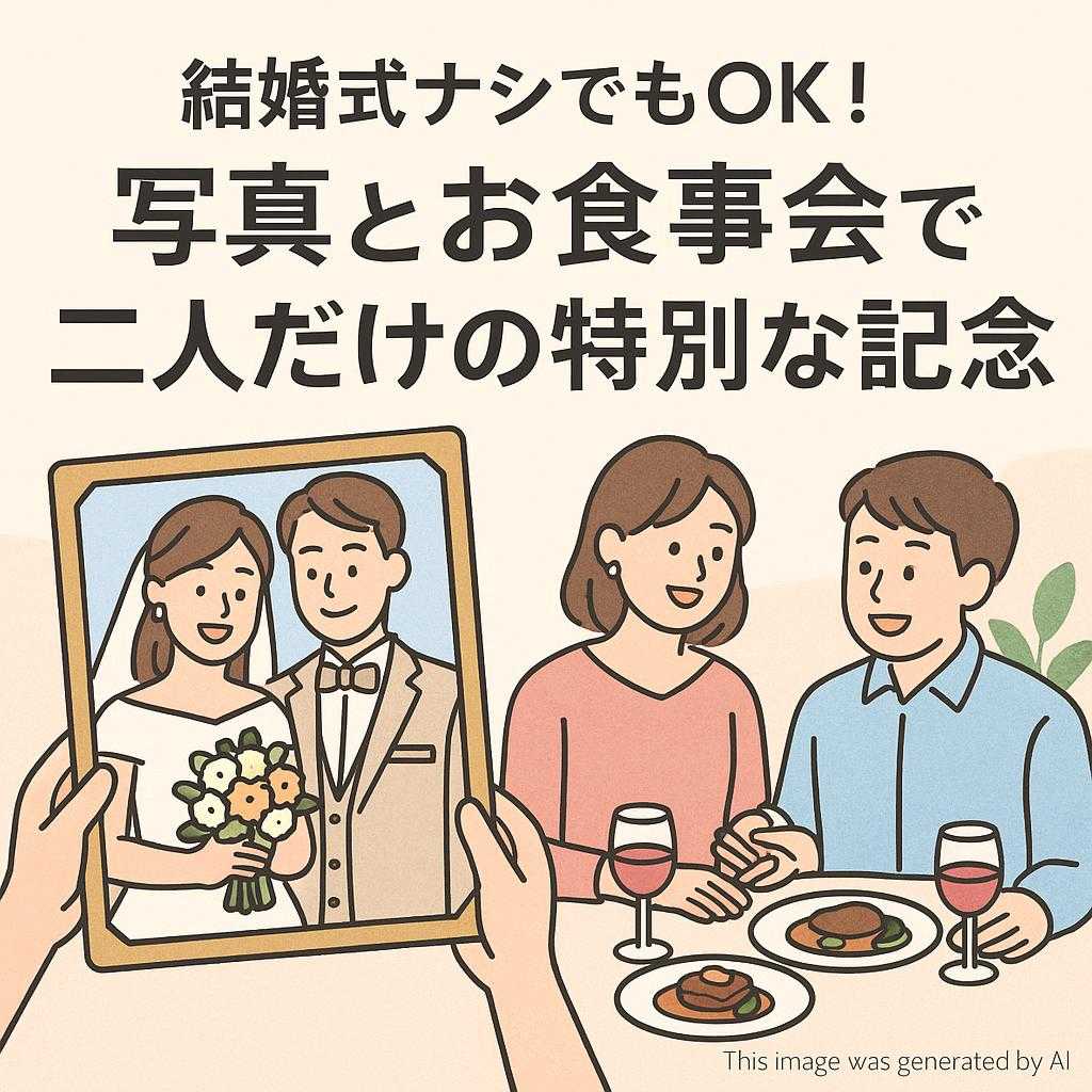 結婚式ナシでもOK！写真とお食事会で二人だけの特別な記念日を