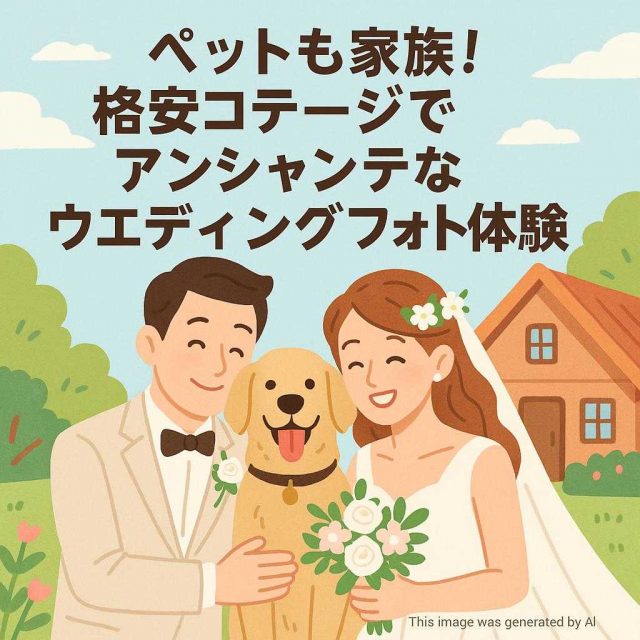 ペットも家族! 格安コテージでアンシャンテなウェディングフォト体験