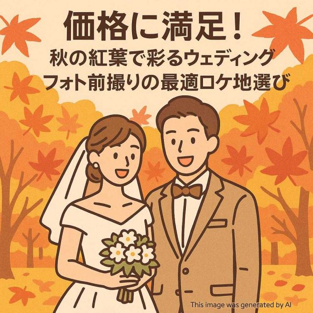 価格に満足！秋の紅葉で彩るウェディングフォト前撮りの最適ロケ地選び
