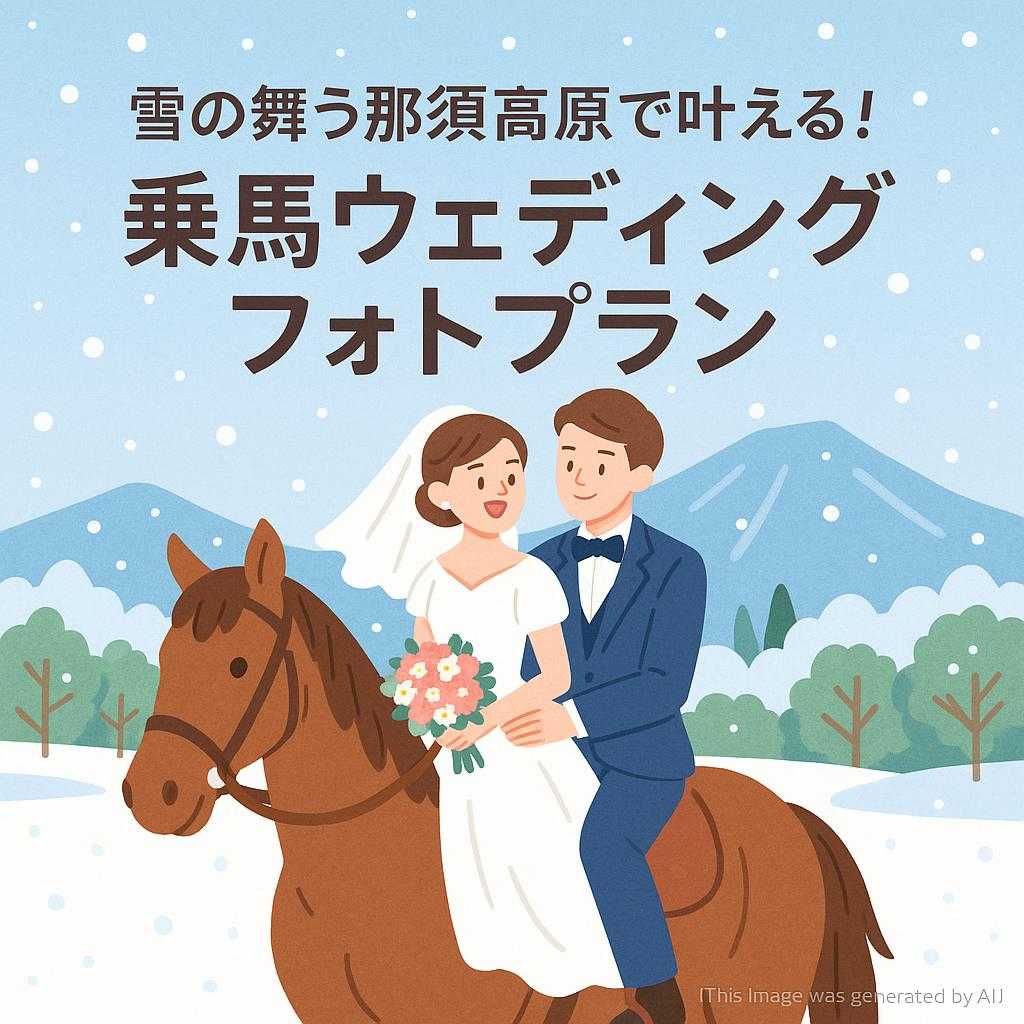 雪の舞う那須高原で叶える！乗馬ウェディングフォトプラン