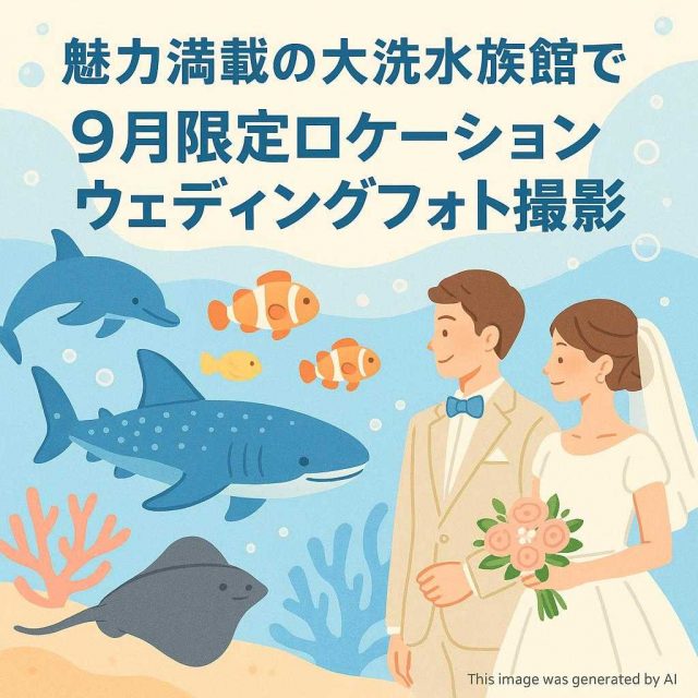 魅力満載の大洗水族館で9月限定ロケーションウェディングフォト撮影