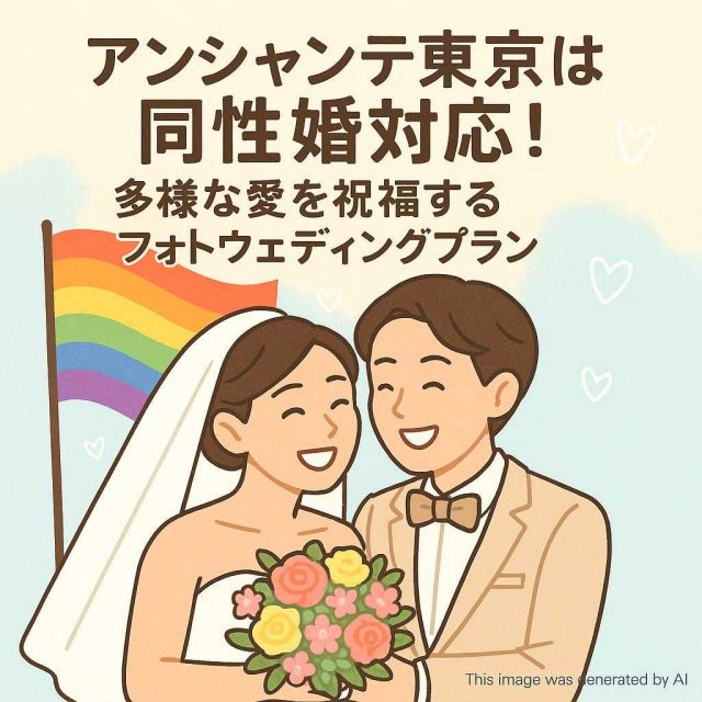 アンシャンテ東京は同性婚対応！多様な愛を祝福するフォトウェディングプラン