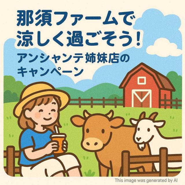 那須ファームで涼しく過ごそう！アンシャンテ姉妹店のキャンペーン