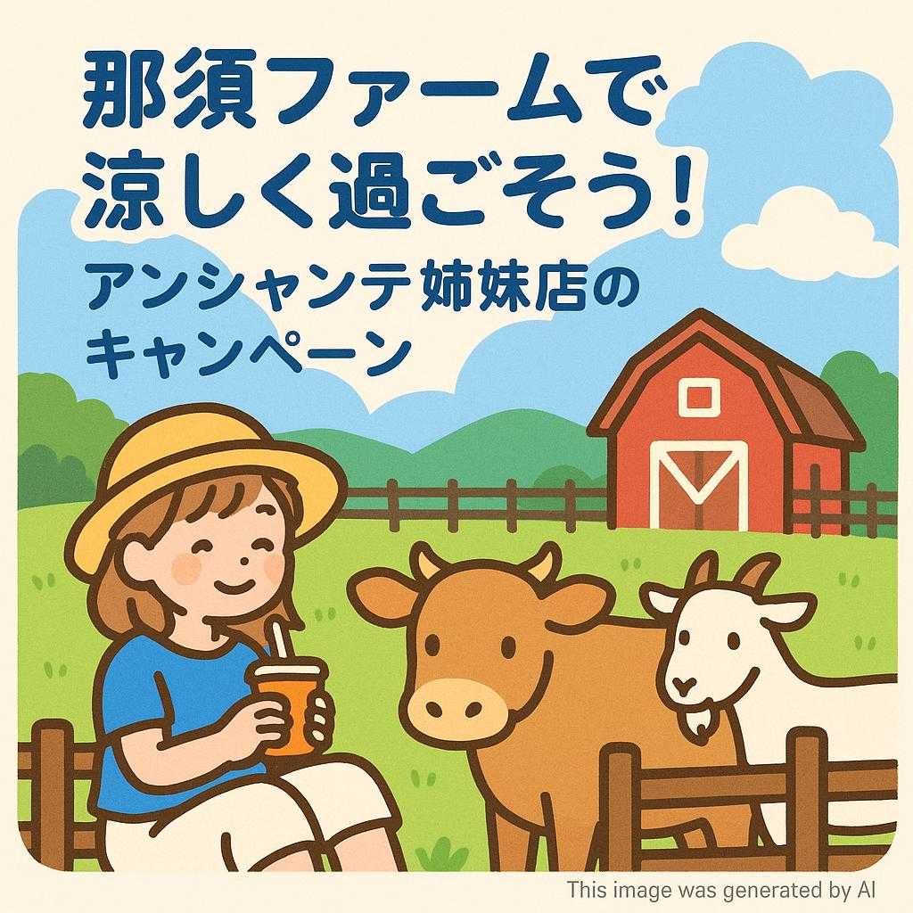 那須ファームで涼しく過ごそう！アンシャンテ姉妹店のキャンペーン