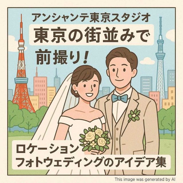東京都アンシャンテ東京スタジオ 東京の街並みで前撮り！ロケーションフォトウェディングのアイデア集