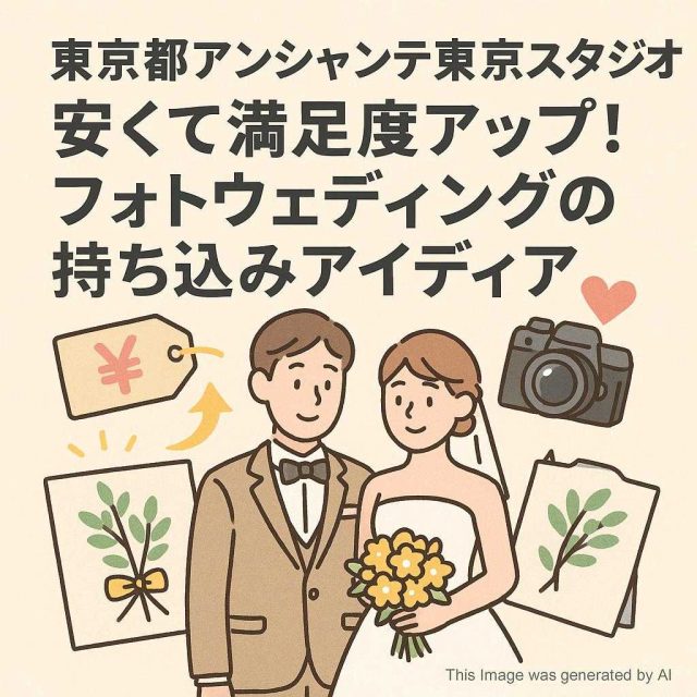 東京都アンシャンテ東京スタジオ安くて満足度アップ！フォトウェディングの持ち込みアイディア