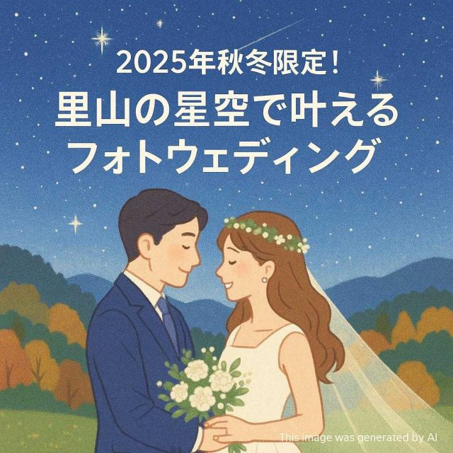 2025年秋冬限定！里山の星空で叶えるフォトウェディング