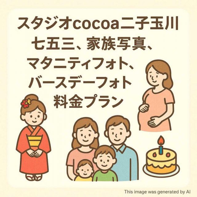 スタジオcocoa二子玉川 七五三、家族写真、マタニティフォト、バースデーフォト、料金プラン