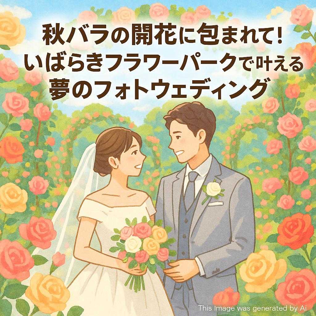 秋バラの開花に包まれて! いばらきフラワーパークで叶える夢のフォトウェディング