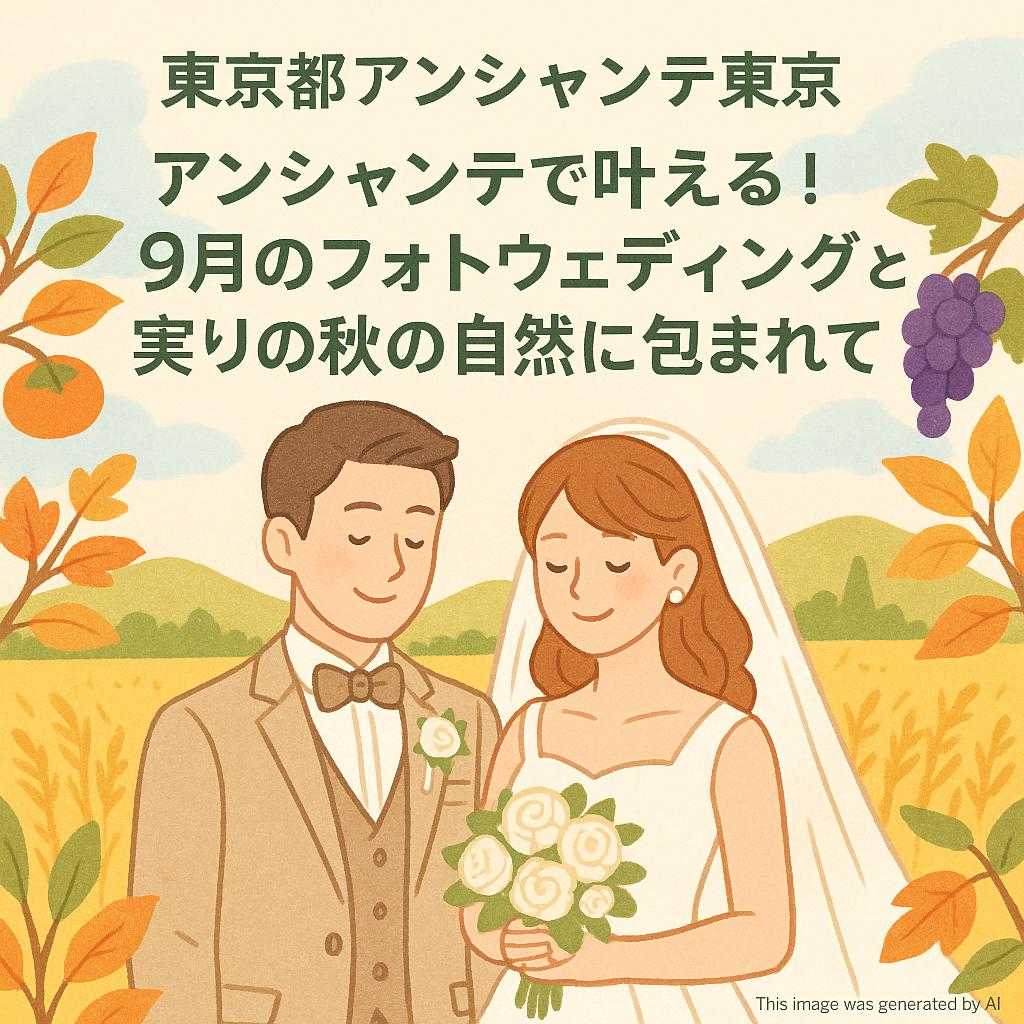 東京都アンシャンテ東京 アンシャンテで叶える！9月のフォトウェディングと実りの秋の自然に包まれて