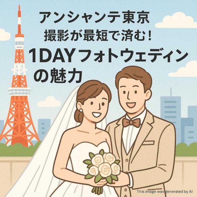 東京都アンシャンテ東京 撮影が最短で済む！1DAYフォトウェディングの魅力