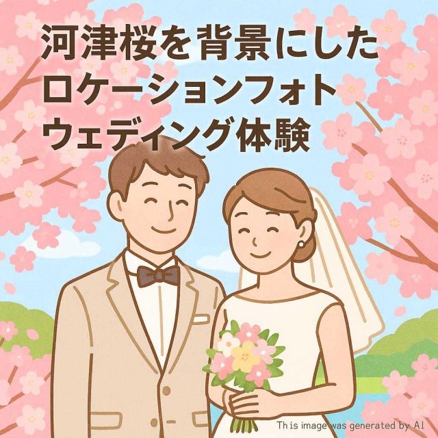 河津桜を背景にしたロケーションフォトウェディング体験