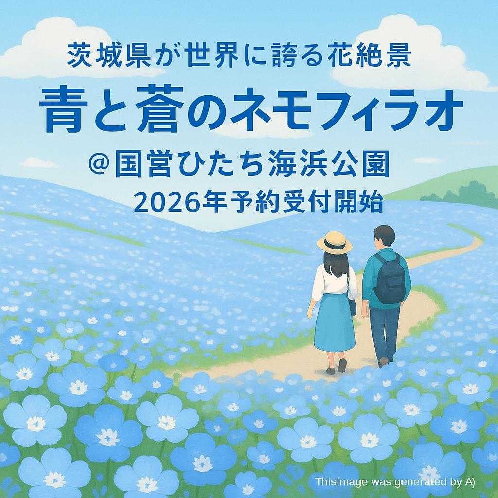 茨城県が世界に誇る花絶景 『青と蒼のネモフィラフォト』 ＠国営ひたち海浜公園  2026年撮影 先行予約受付開始