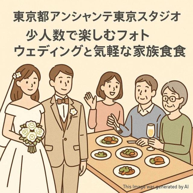 東京都アンシャンテ東京スタジオ 少人数で楽しむフォトウェディングと気軽な家族食事会