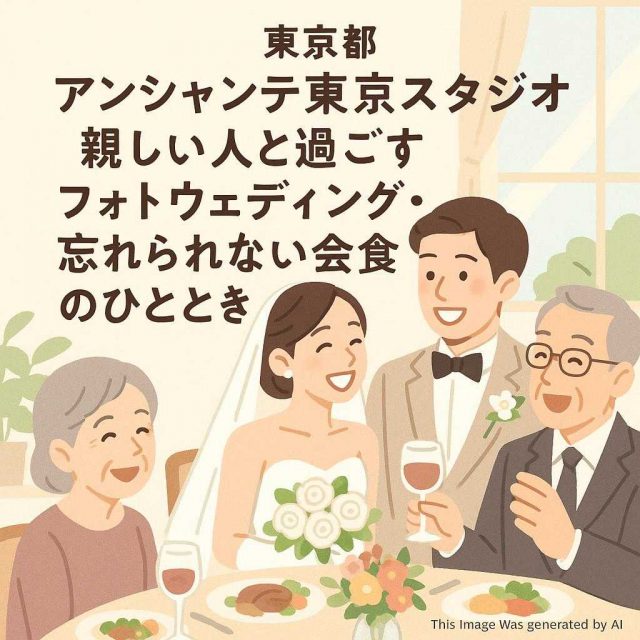 東京都アンシャンテ東京スタジオ 親しい人と過ごすフォトウェディング・忘れられない会食のひととき