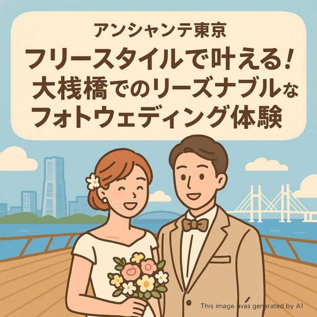 東京都アンシャンテ東京 フリースタイルで叶える！大桟橋でのリーズナブルなフォトウェディング体験