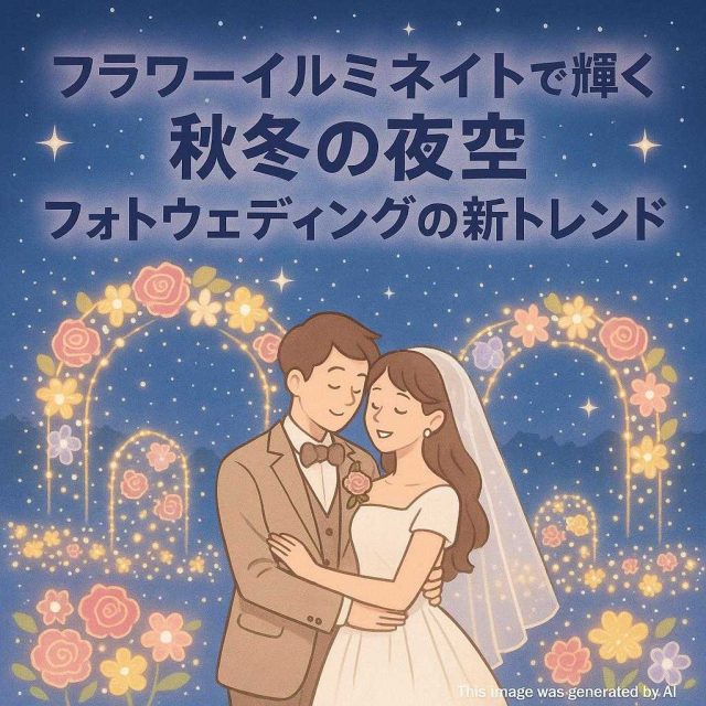 フラワーイルミネイトで輝く秋冬の夜空 フォトウェディングの新トレンド