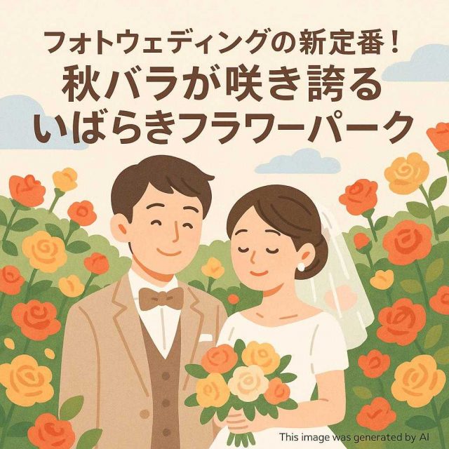 フォトウェディングの新定番! 秋バラが咲き誇るいばらきフラワーパーク