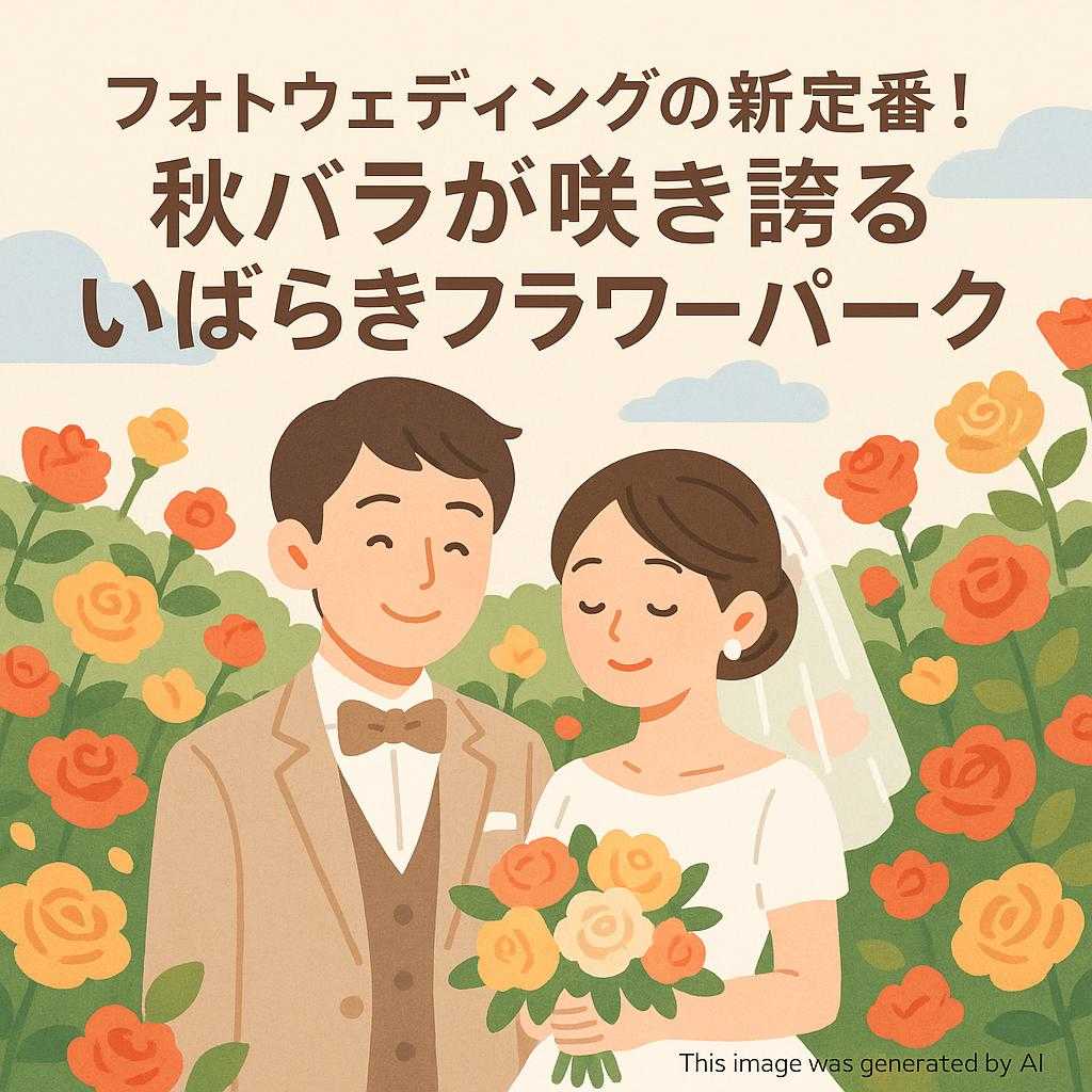 フォトウェディングの新定番! 秋バラが咲き誇るいばらきフラワーパーク