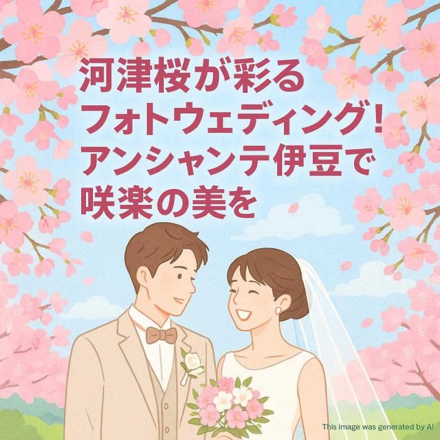 河津桜が彩るフォトウェディング！アンシャンテ伊豆で咲楽の美を