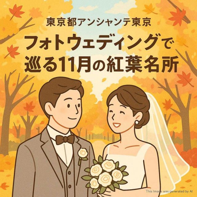 東京都アンシャンテ東京 フォトウェディングで巡る11月の紅葉名所