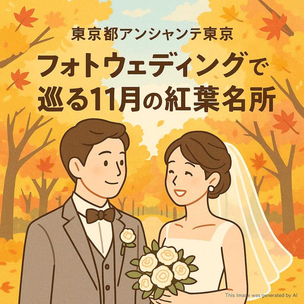 東京都アンシャンテ東京 フォトウェディングで巡る11月の紅葉名所