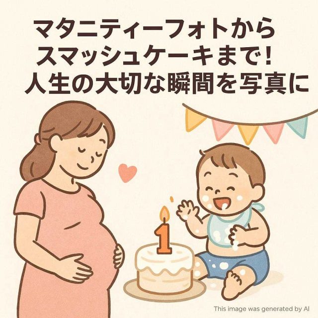 マタニティーフォトからスマッシュケーキまで！人生の大切な瞬間を写真に