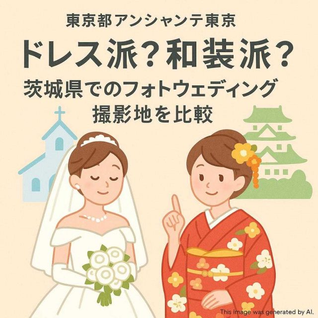 東京都アンシャンテ東京 ドレス派？和装派？茨城県でのフォトウェディング撮影地を比較